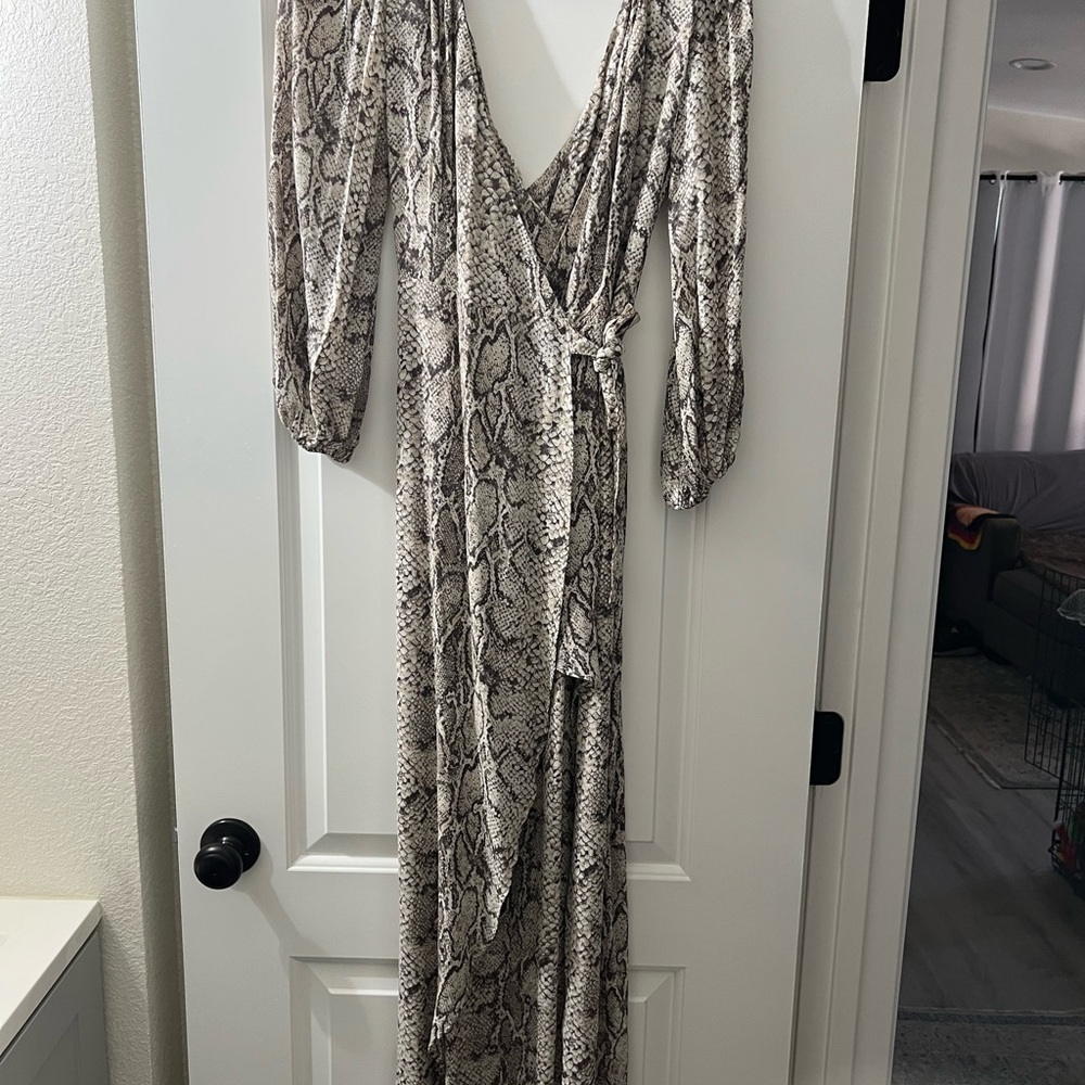 Reformation Primrose Python Wrap Dress - image 5